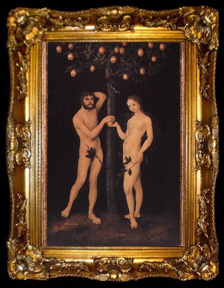 framed  CRANACH, Lucas the Elder Adam and Eve 02, ta009-2